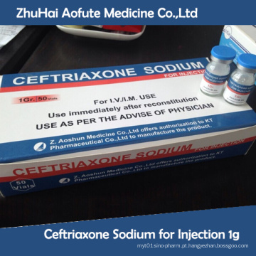 Ceftriaxone Sódio para Injeção 1g (caixa de embalagem de papel)